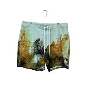 American Eagle Swim Trunks Palm Print Board Shorts Men’s Size L Beach Tropical